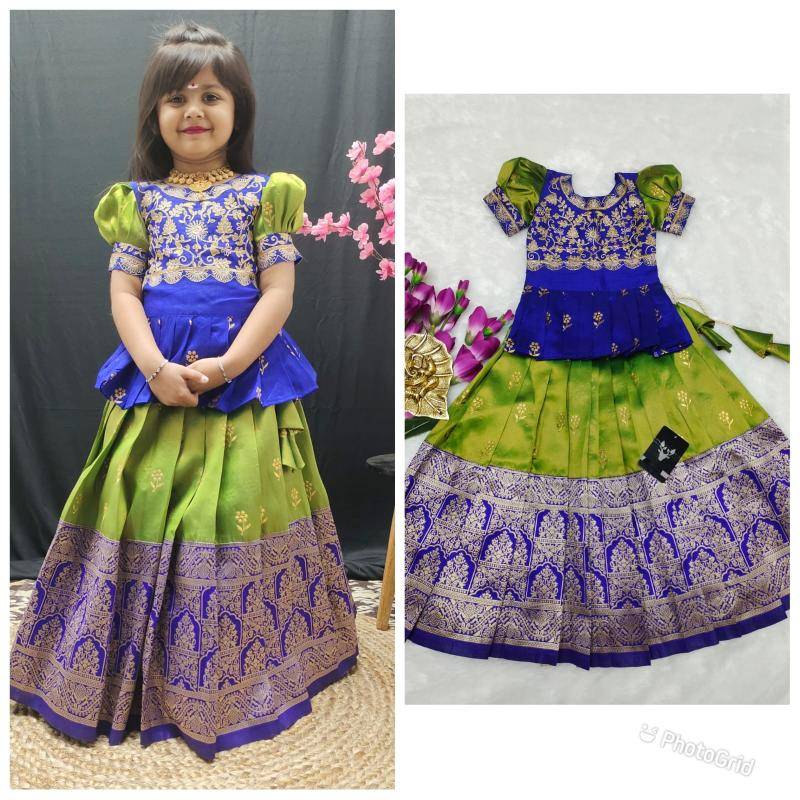 kids lehenga choli silk Indian children wear market